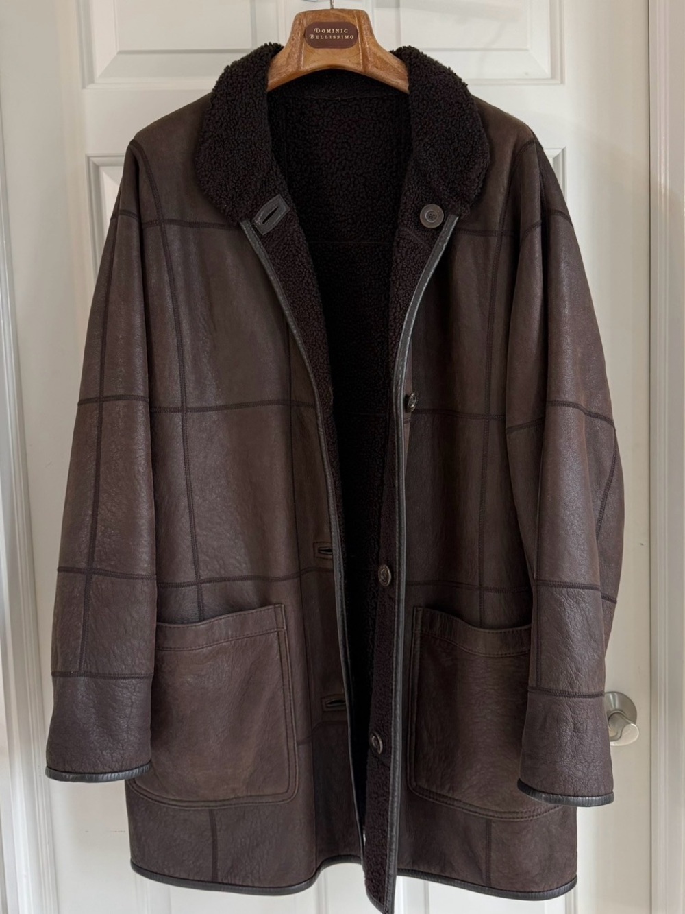 Dominic Bellissimo Antonia Genuine Shearling Lamb Skin Coat Brown EU 38 US 6/8
